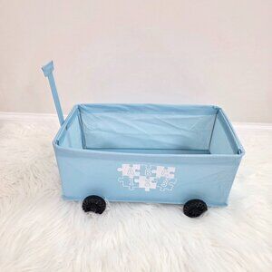 Kawaii Mini Storage Cart Wagon Trolley Wheels for Kids Pets Dolls Toys Blue